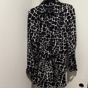 INC International Concepts Monochrome Abstract Coat
